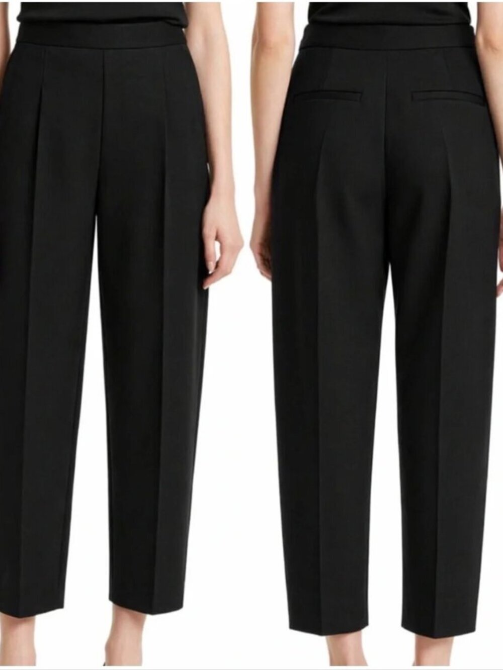 NEW Rebecca Taylor Black Pants Pleated Tapered High Waist Size 2